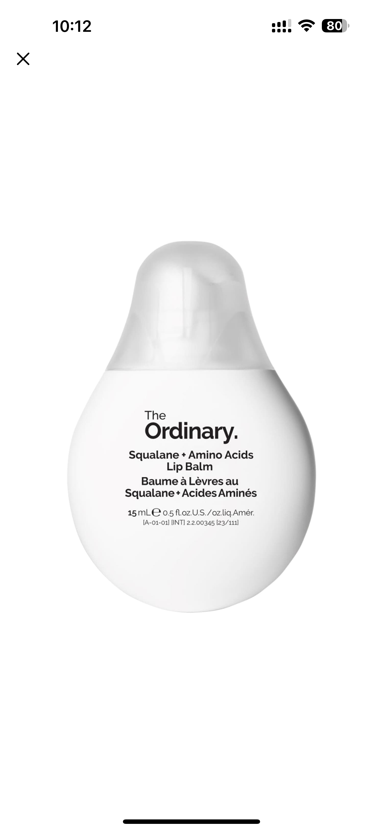 The Ordinary Squalene + Amino acid Lip Balm
