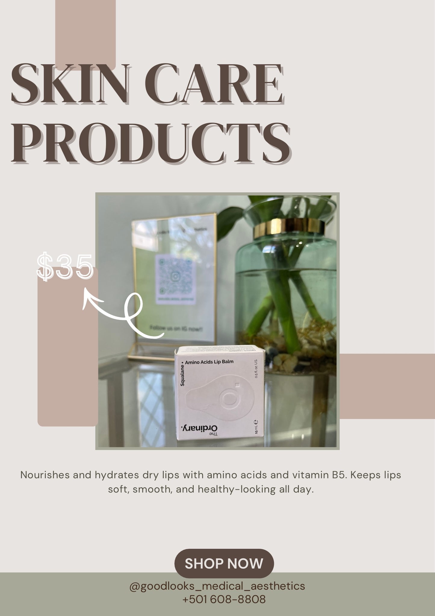 The Ordinary Squalene + Amino acid Lip Balm